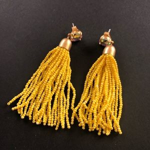 Yellow tassel J Crew earrings